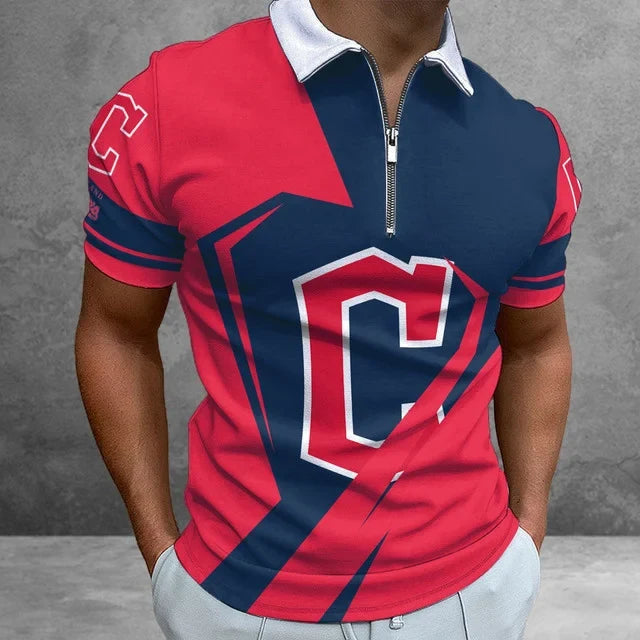 Limited Edition – Customized MLB Cleveland Guardians Zip Polo Shirt