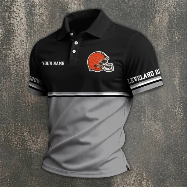 Limited Edition – Customized NFL Cleveland Browns Polo Shirt - Image 3