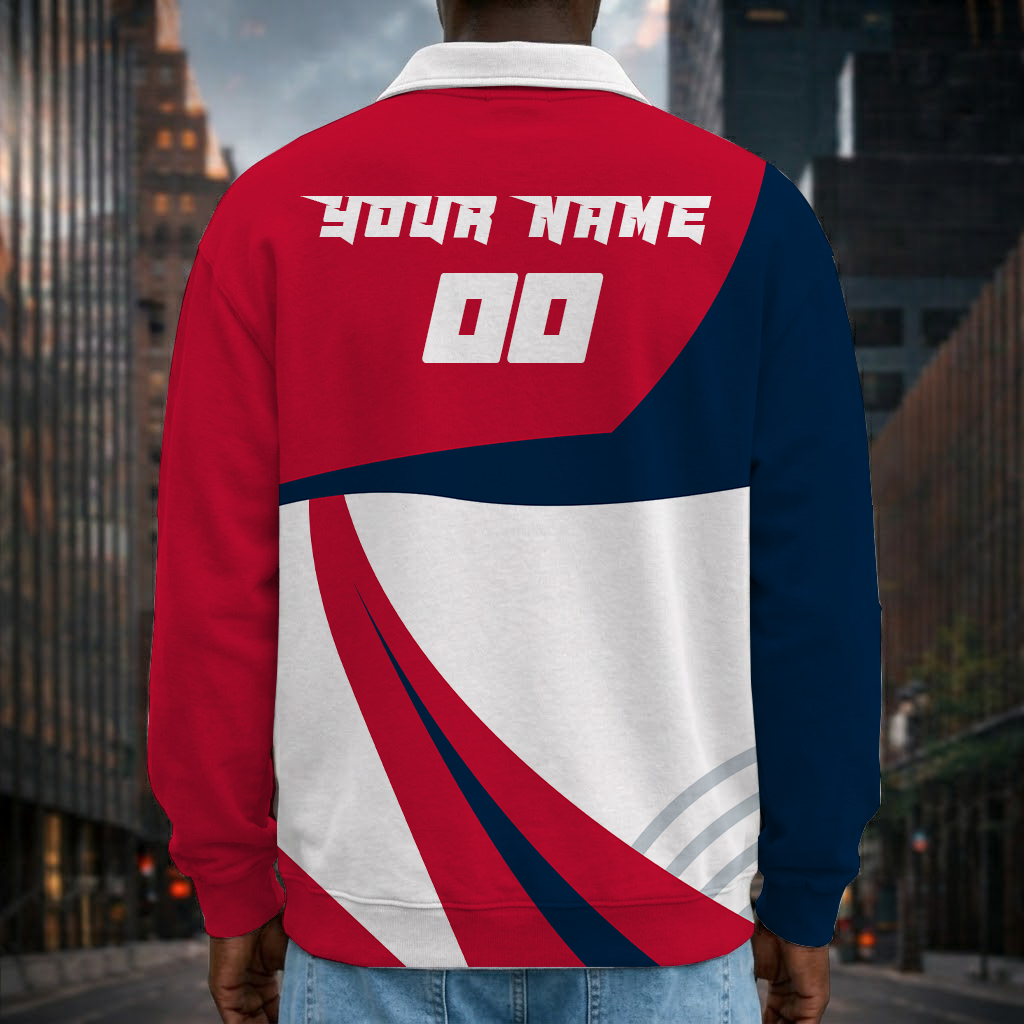 Limited Edition – Customized NFL New England Patriots Long Sleeve Polo Shirt - Image 2