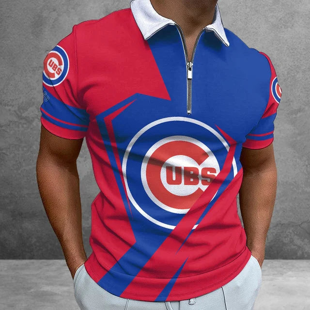Limited Edition – Customized MLB Chicago Cubs Zip Polo Shirt