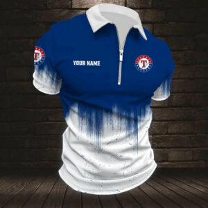 Limited Edition – Customized MLB Texas Rangers Zip Polo Shirt