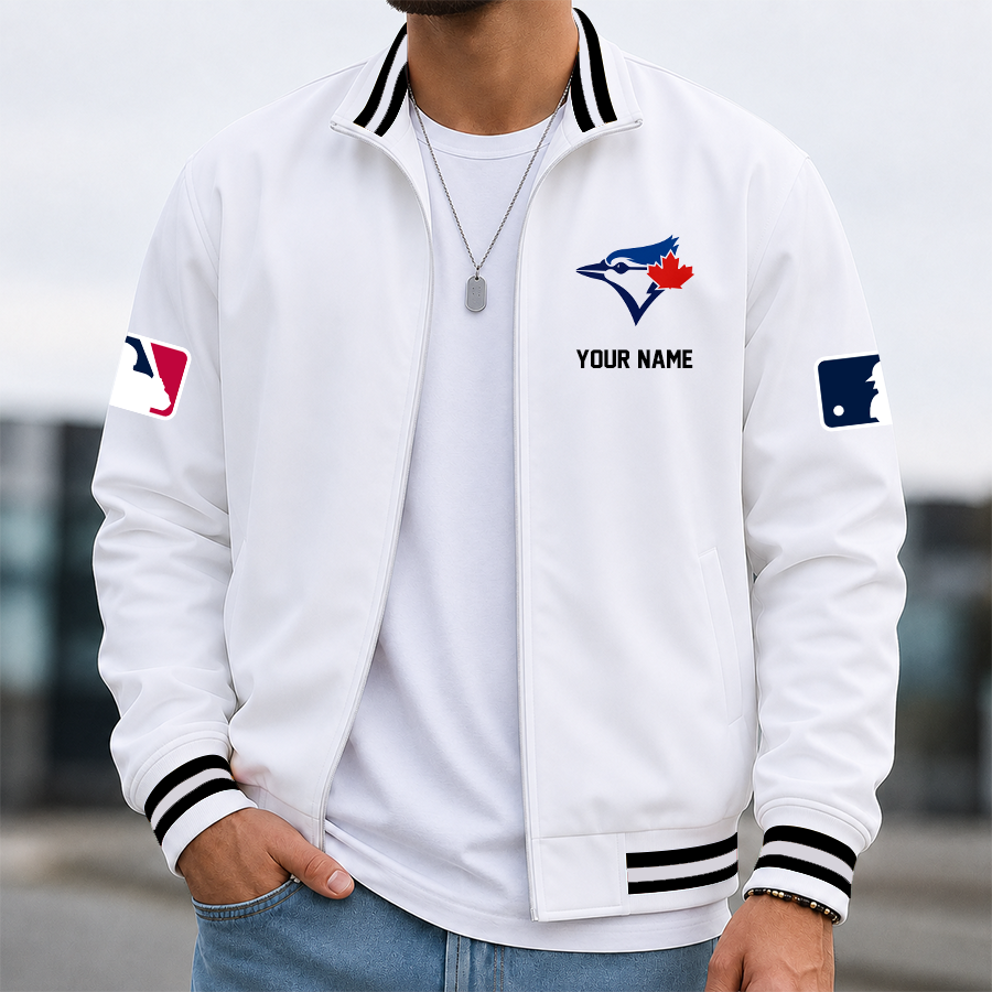 Limited Edition – Customized MLB Toronto Blue Jays Multicolor Men’s Casual Jacket - Image 2