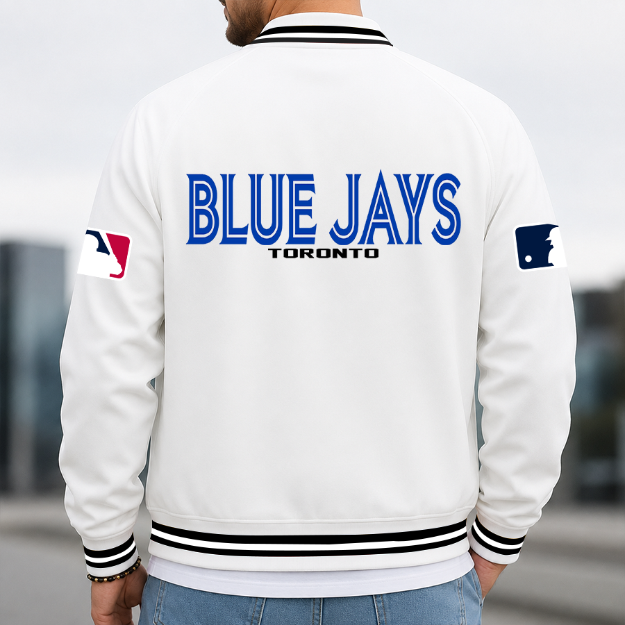 Limited Edition – Customized MLB Toronto Blue Jays Multicolor Men’s Casual Jacket - Image 3