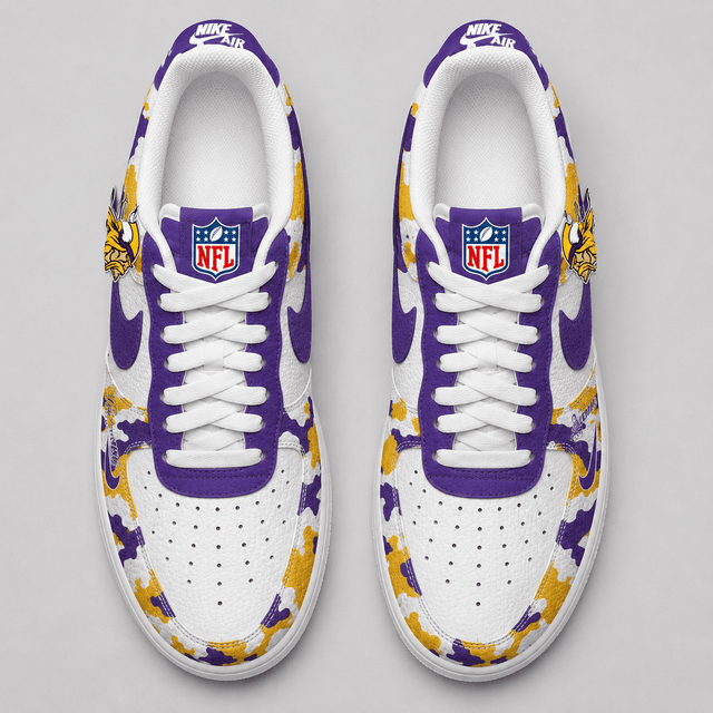 Limited Edition – Customized NFL Minnesota Vikings Air Force 1 Shoes - Image 2