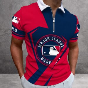 Limited Edition – Customized MLB Major League Baseball Zip Polo Shirt