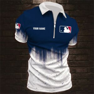 Limited Edition – Customized MLB Major League Baseball Zip Polo Shirt