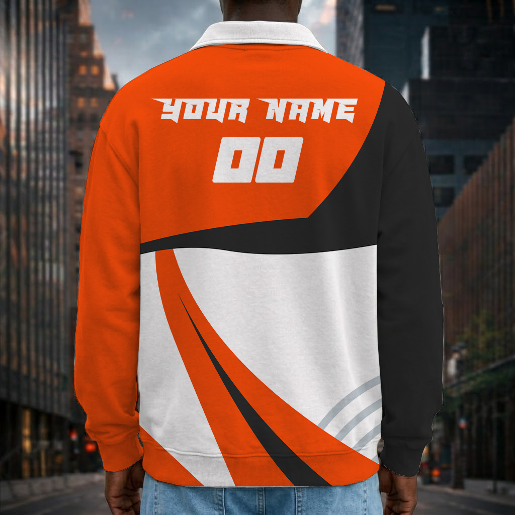 Limited Edition – Customized NFL Cincinnati Bengals Long Sleeve Polo Shirt - Image 2