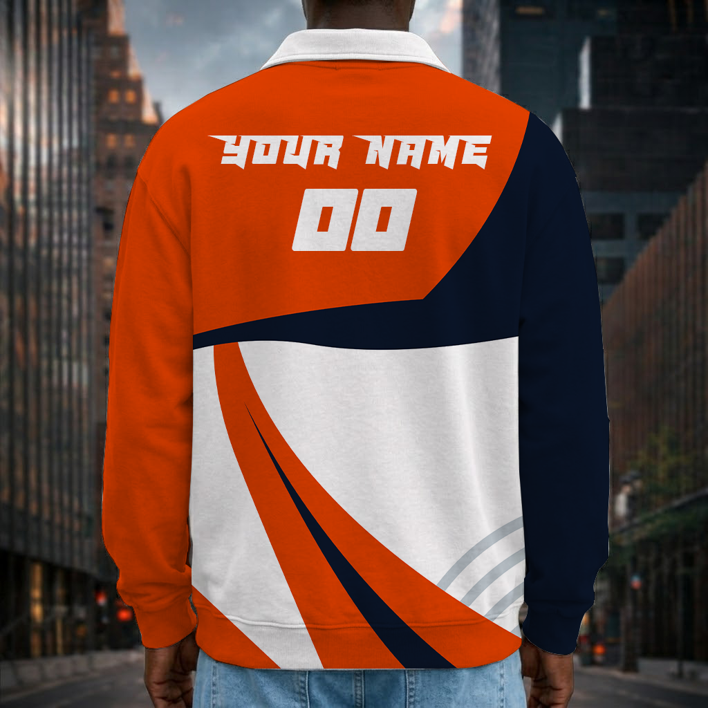 Limited Edition – Customized NFL Chicago Bears Long Sleeve Polo Shirt - Image 2