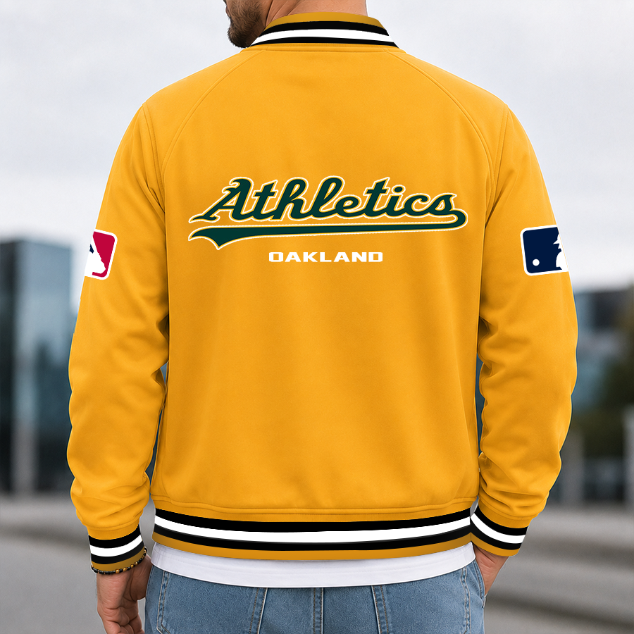 Limited Edition – Customized MLB Oakland Athletics Multicolor Men’s Casual Jacket - Image 3
