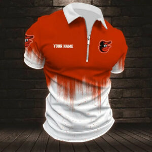 Limited Edition – Customized MLB Baltimore Orioles Zip Polo Shirt