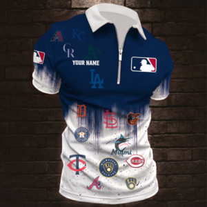 Limited Edition – Customized MLB All Teams Zip Polo Shirt