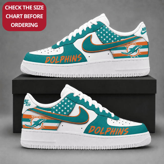 Limited Edition – Customized NFL Miami Dolphins Air Force 1 Shoes