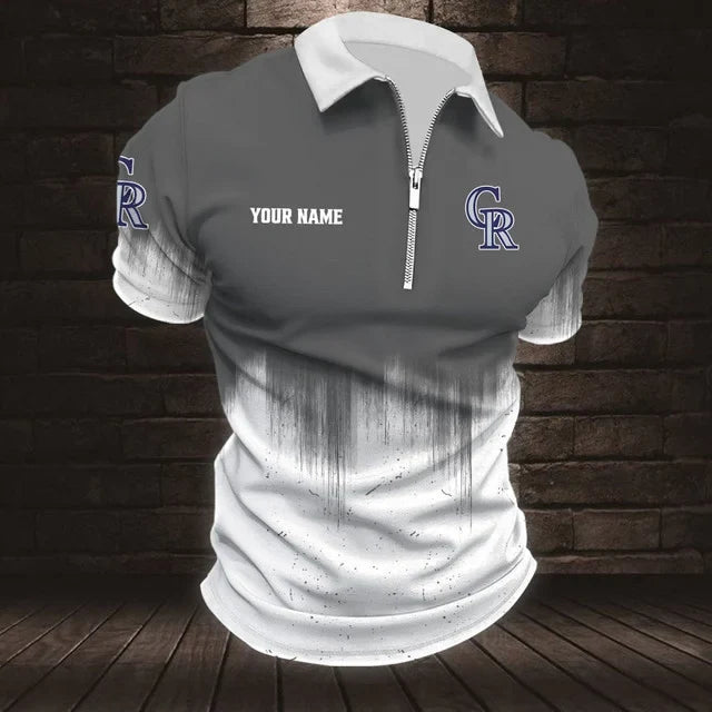 Limited Edition – Customized MLB Colorado Rockies Zip Polo Shirt