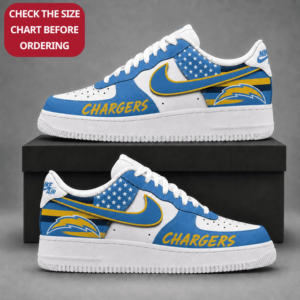 Limited Edition – Customized NFL Los Angeles Chargers Air Force 1 Shoes