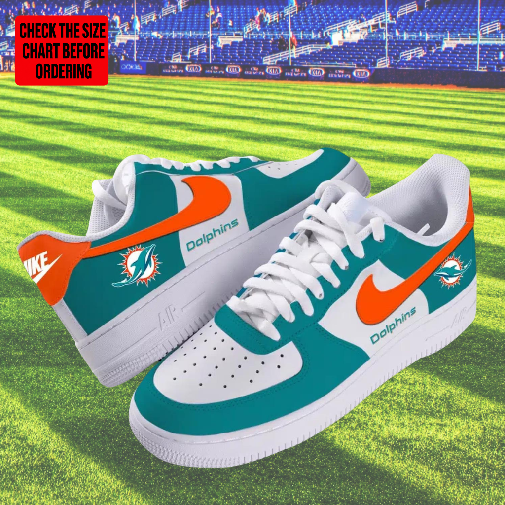 Limited Edition – Customized NFL Miami Dolphins Air Force 1 Shoes