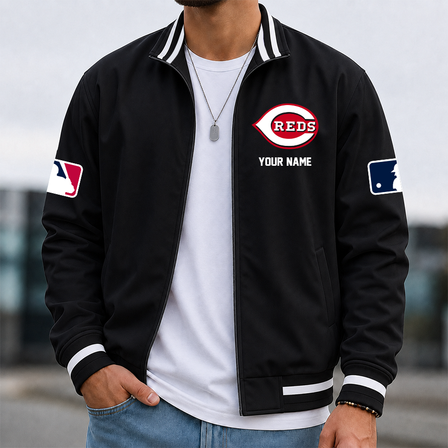 Limited Edition – Customized MLB Cincinnati Reds Multicolor Men’s Casual Jacket - Image 2