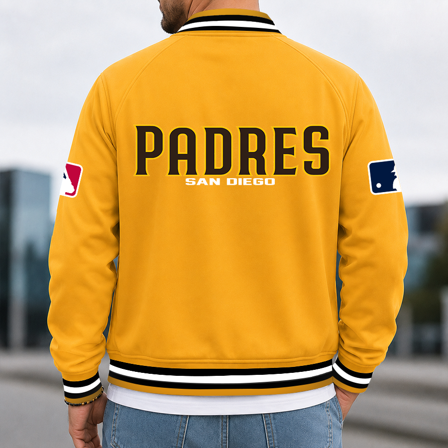 Limited Edition – Customized MLB San Diego Padres Multicolor Men’s Casual Jacket - Image 3