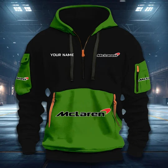 Limited Edition – Customized F1 Mclaren Quarter Zip Hoodie - Image 4