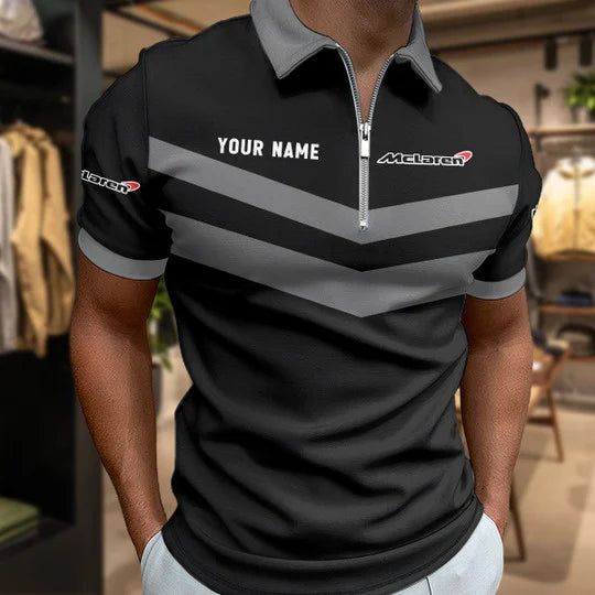 Limited Edition – Customized F1 Mclaren Zip Polo Shirt - Image 2