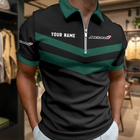 Limited Edition – Customized F1 Mclaren Zip Polo Shirt - Image 3