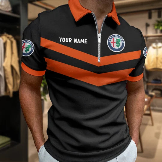Limited Edition – Customized F1 Alfa Romeo Zip Polo Shirt - Image 5
