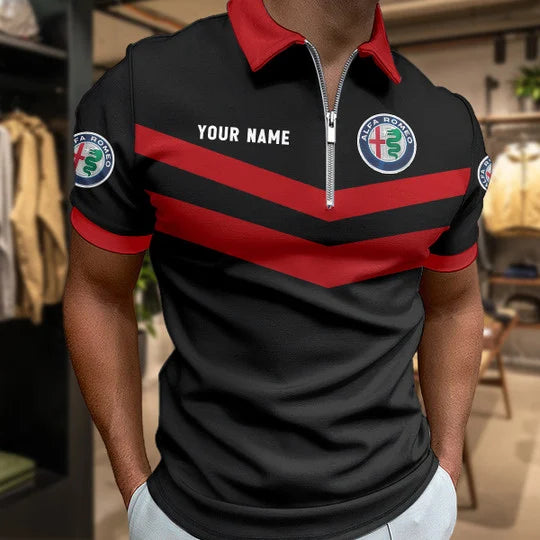 Limited Edition – Customized F1 Alfa Romeo Zip Polo Shirt - Image 7