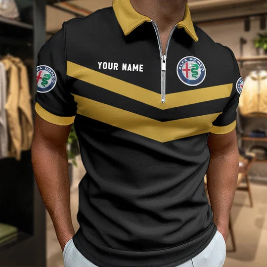 Limited Edition – Customized F1 Alfa Romeo Zip Polo Shirt - Image 6