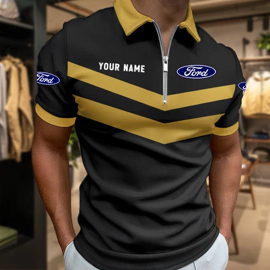 Limited Edition – Customized F1 Ford Racing Zip Polo Shirt - Image 5