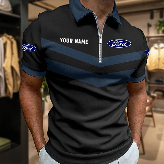 Limited Edition – Customized F1 Ford Racing Zip Polo Shirt - Image 6