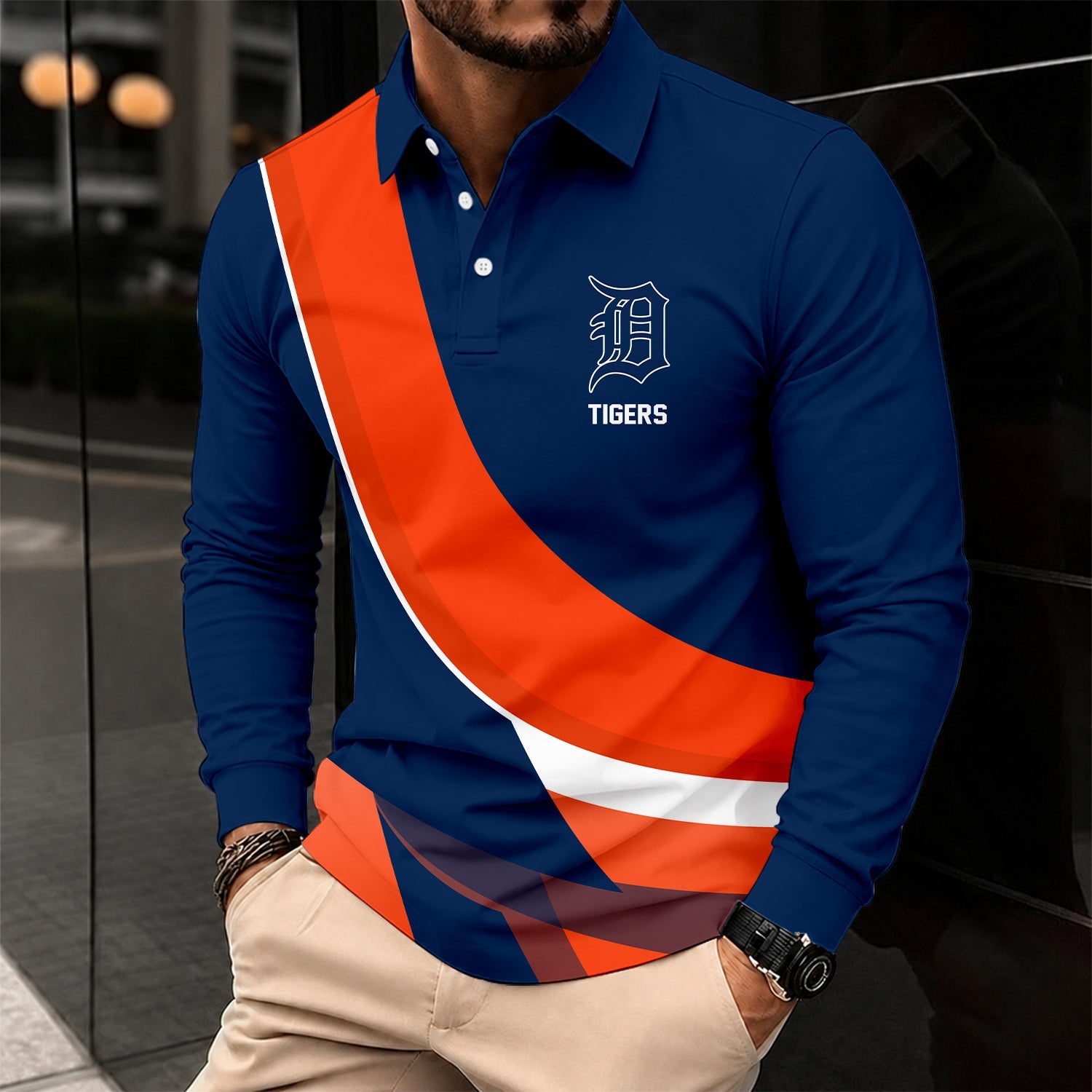 Limited Edition – Customized MLB Detroit Tigers Men’s Long Sleeve Polo Shirt