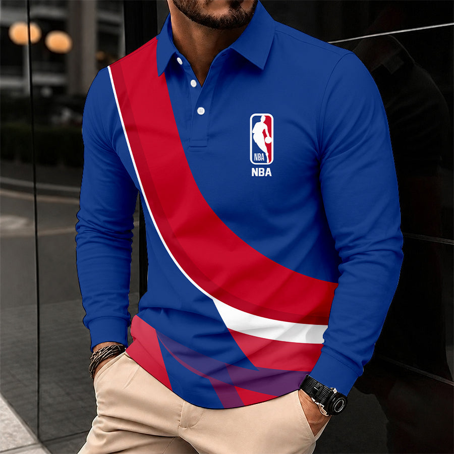 Limited Edition – Customized NBA National Basketball Association Men Long Sleeve Polo Shirt
