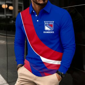 Limited Edition – Customized Nhl New York Rangers Men Long Sleeve Polo Shirt