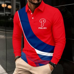 Limited Edition – Customized MLB Philadelphia Phillies Men’s Long Sleeve Polo Shirt