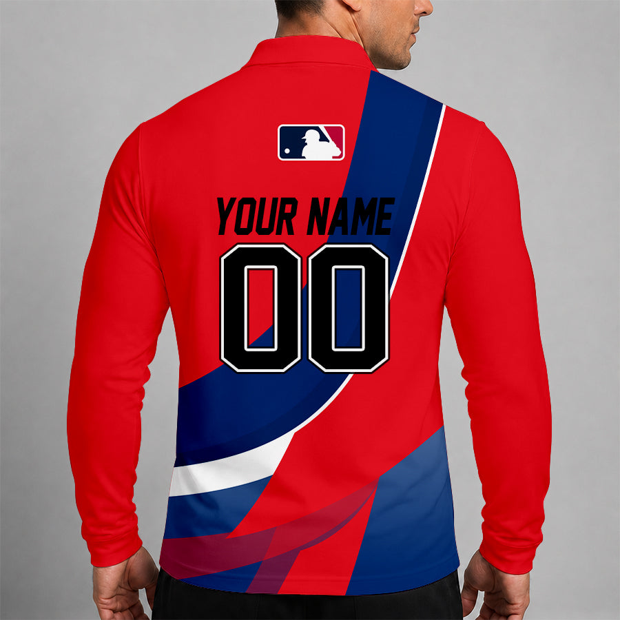 Limited Edition – Customized MLB Philadelphia Phillies Men’s Long Sleeve Polo Shirt - Image 2