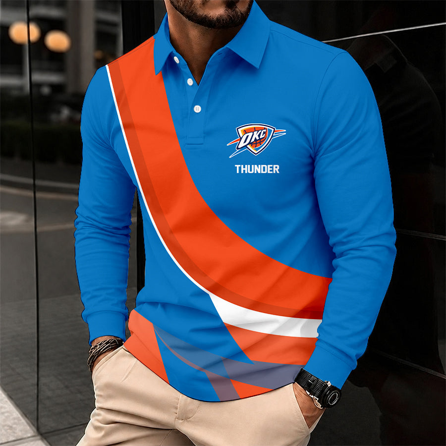 Limited Edition – Customized NBA Oklahoma City Thunder Men Long Sleeve Polo Shirt