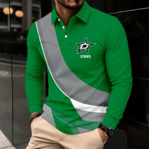 Limited Edition – Customized Nhl Dallas Stars Men Long Sleeve Polo Shirt