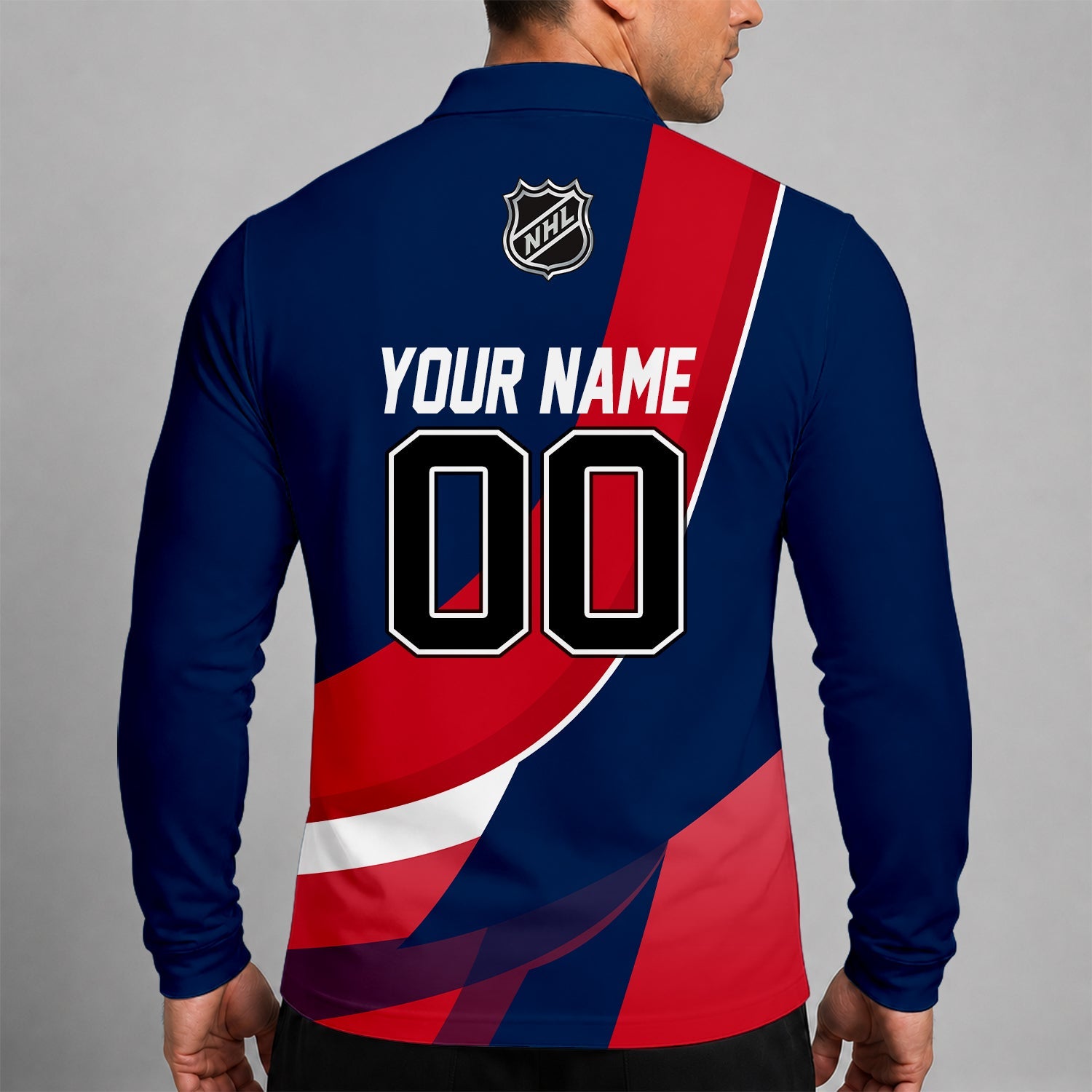 Limited Edition – Customized Nhl Columbus Blue Jackets Men Long Sleeve Polo Shirt - Image 2