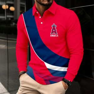 Limited Edition – Customized MLB Los Angeles Angels Men’s Long Sleeve Polo Shirt
