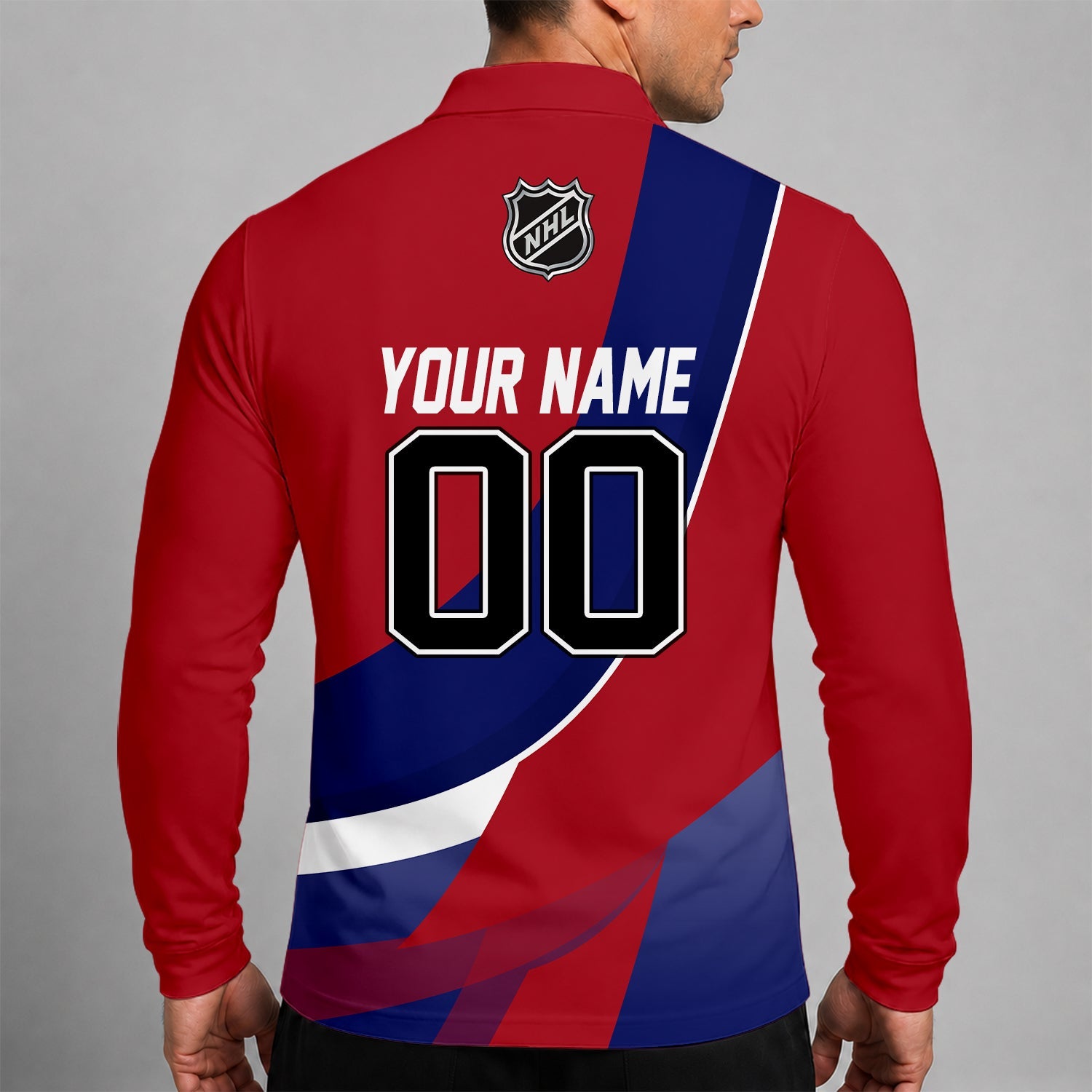 Limited Edition – Customized Nhl Montreal Canadiens Men Long Sleeve Polo Shirt - Image 2