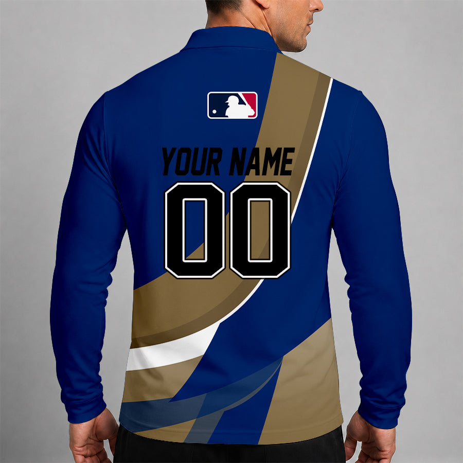 Limited Edition – Customized MLB Kansas City Royals Men’s Long Sleeve Polo Shirt - Image 2