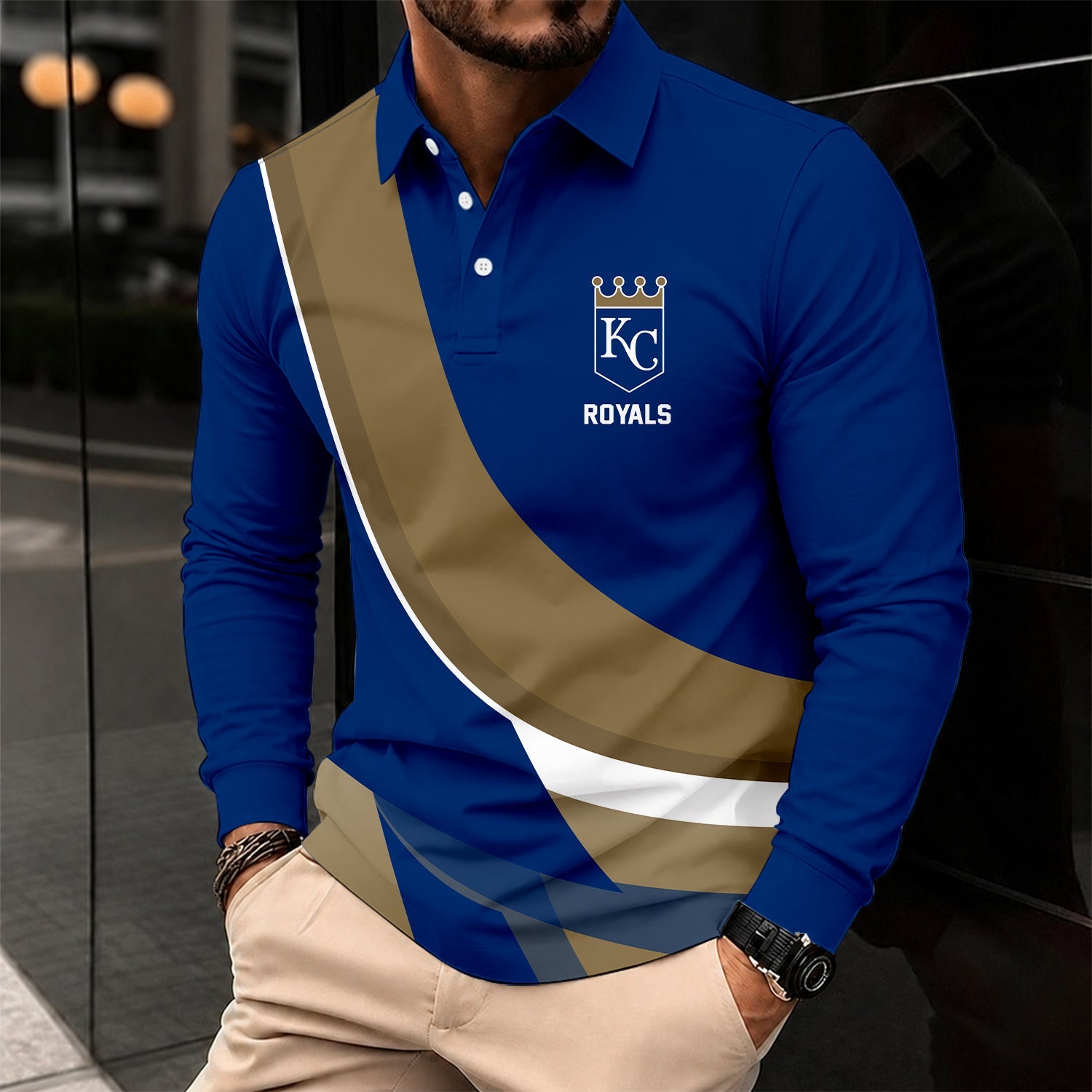 Limited Edition – Customized MLB Kansas City Royals Men’s Long Sleeve Polo Shirt