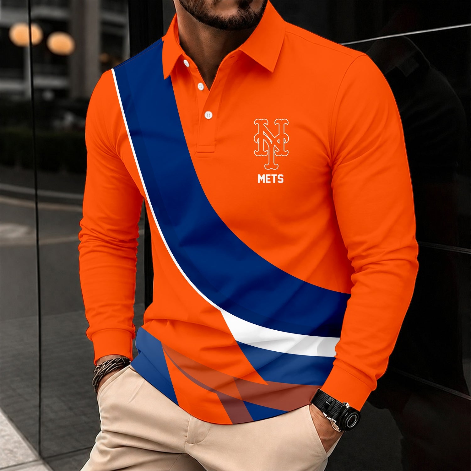 Limited Edition – Customized MLB New York Mets Men’s Long Sleeve Polo Shirt