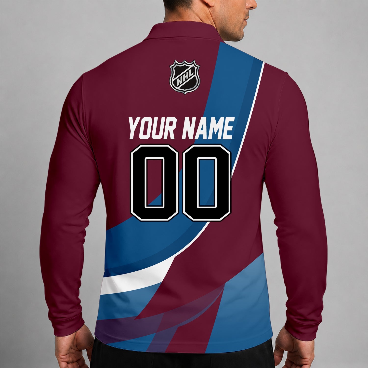 Limited Edition – Customized Nhl Colorado Avalanche Men Long Sleeve Polo Shirt - Image 2