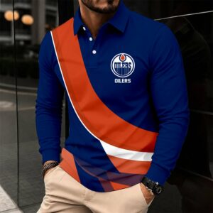 Limited Edition – Customized Nhl Edmonton Oilers Men Long Sleeve Polo Shirt
