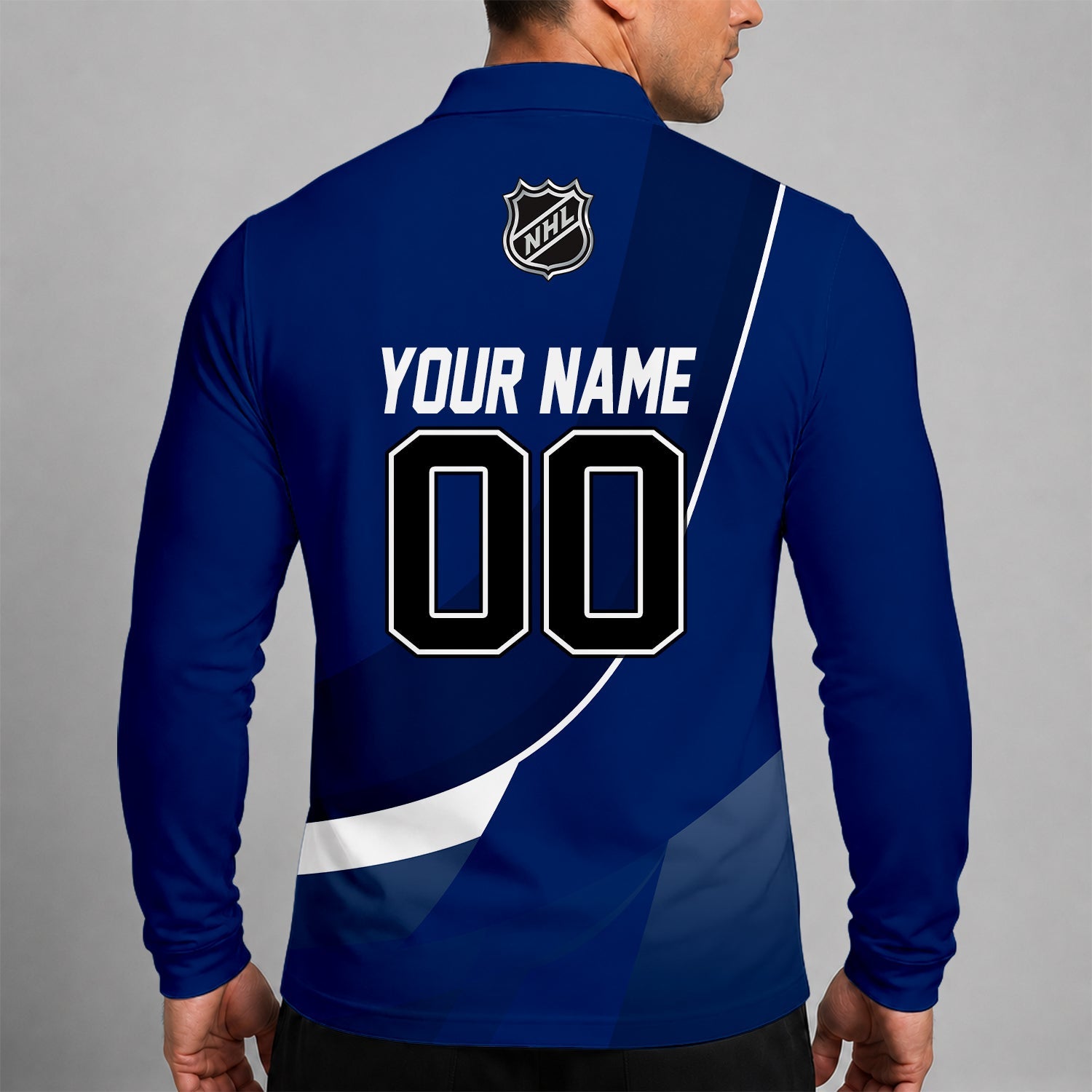 Limited Edition – Customized Nhl Tampa Bay Lightning Men Long Sleeve Polo Shirt - Image 2