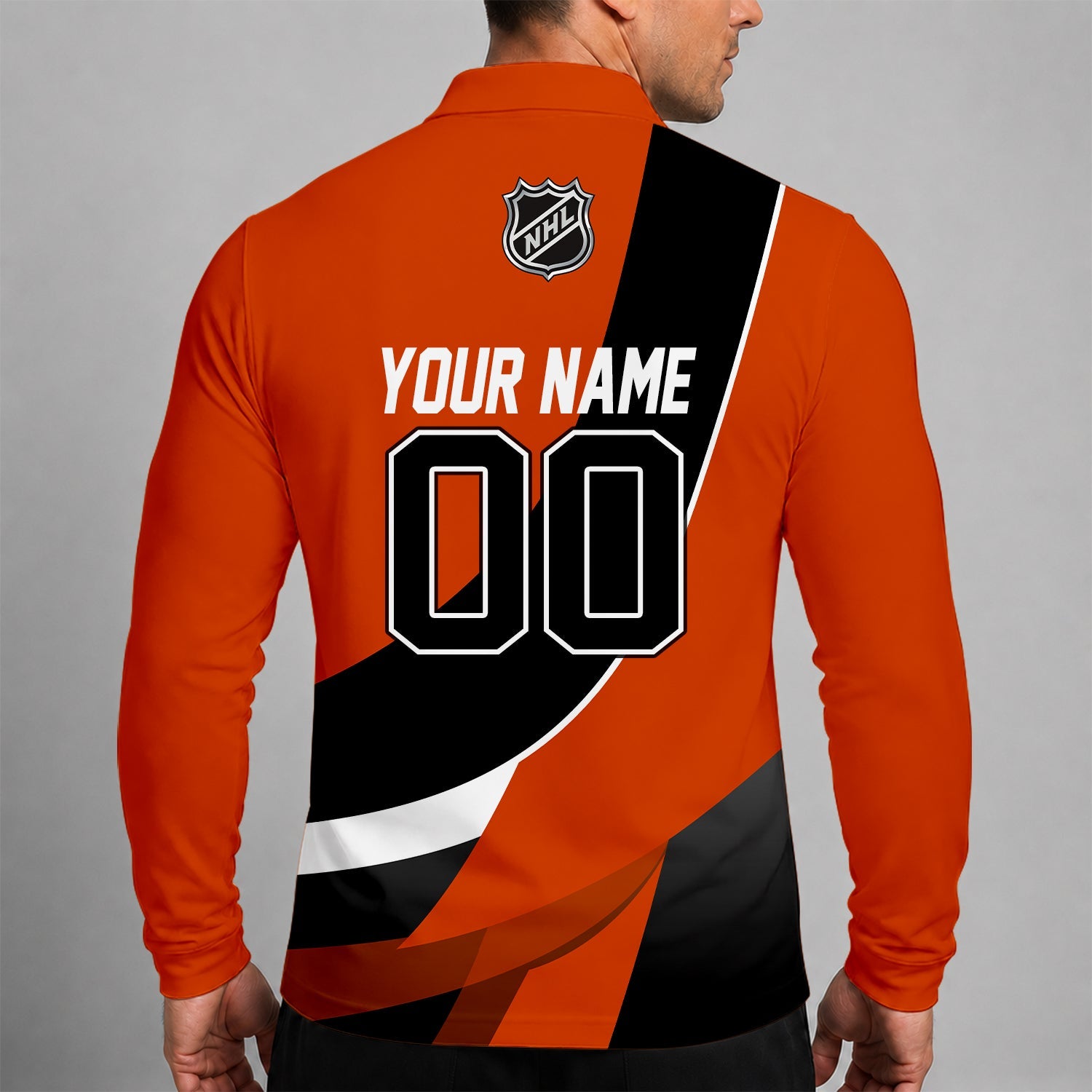 Limited Edition – Customized Nhl Philadelphia Flyers Men Long Sleeve Polo Shirt - Image 2