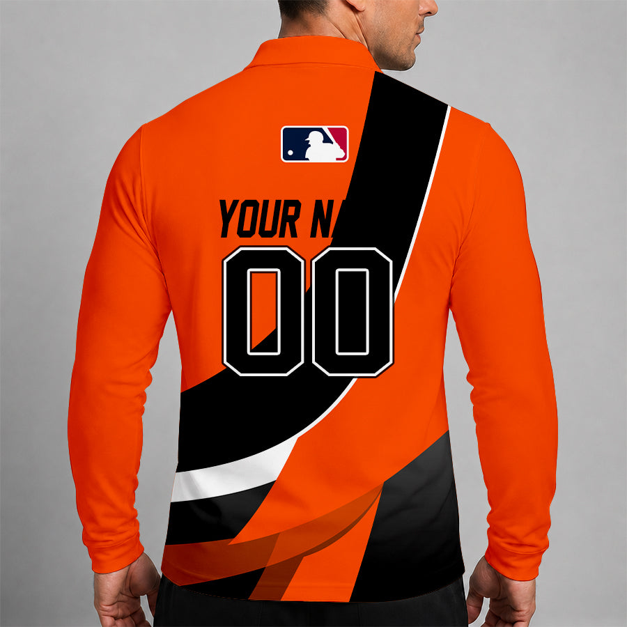 Limited Edition – Customized MLB San Francisco Giants Men’s Long Sleeve Polo Shirt - Image 2