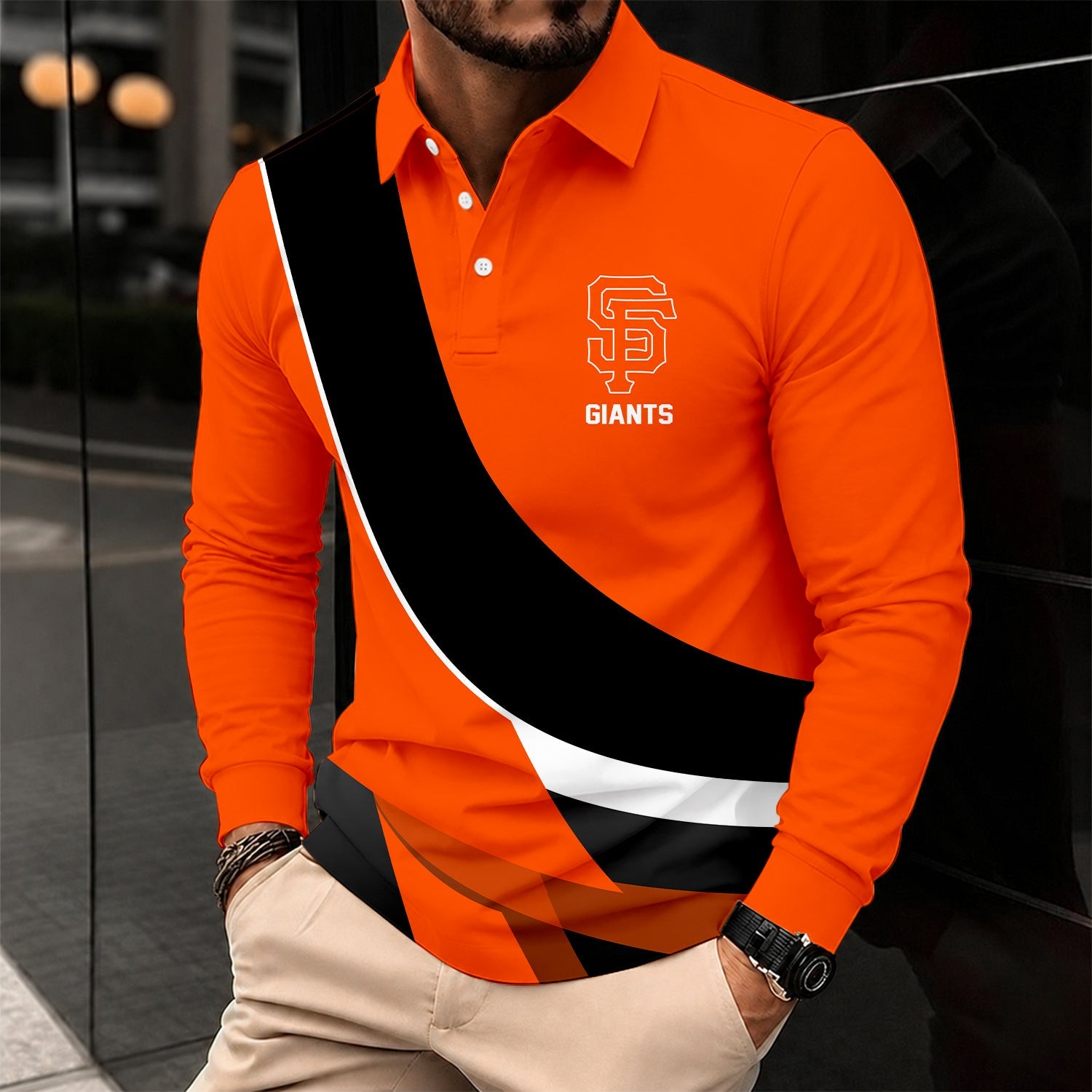 Limited Edition – Customized MLB San Francisco Giants Men’s Long Sleeve Polo Shirt