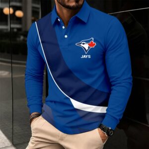 Limited Edition – Customized MLB Toronto Blue Jays Men’s Long Sleeve Polo Shirt