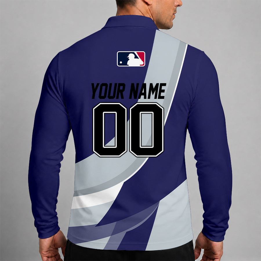 Limited Edition – Customized MLB Colorado Rockies Men’s Long Sleeve Polo Shirt - Image 2